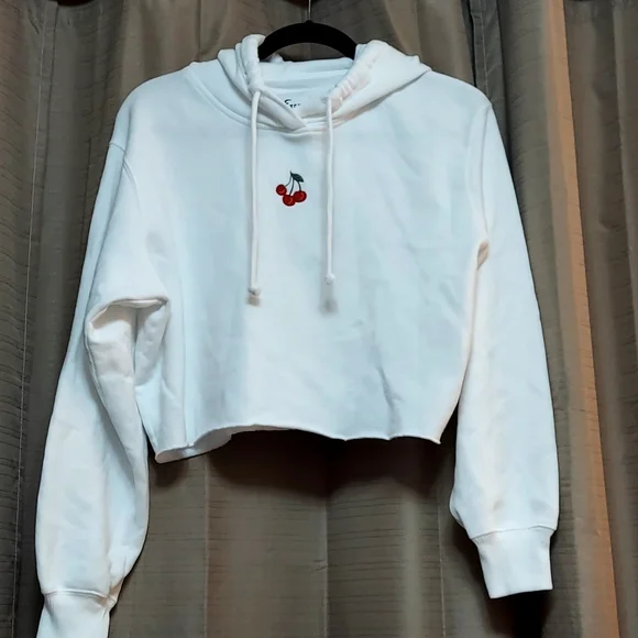 Hollister Cropped  Cherries Hoodie Size Small - Picture 2 of 4